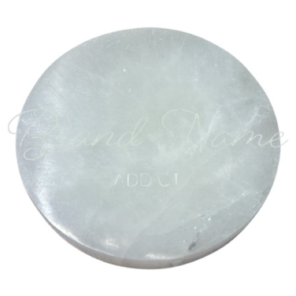 Natural Selenite Satin Spar Hamsa Coaster Charging Decor Plate - Picture 4 of 4